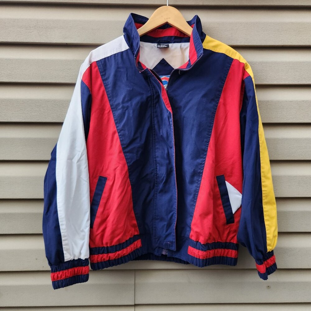 Vintage Flying Colors Zip Up Multicolor Jacket Mens